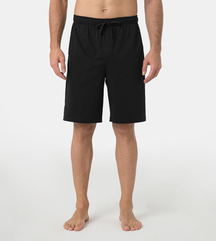 LAPASA Herren Pyjama Shorts mit Taschen, 2er Pack Pyjamahose Schlafshorts Baumwolle kurze Schlafanzu