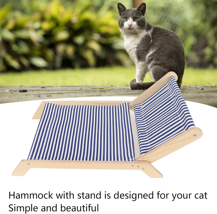 Qcwwy Katzen-HäNgematte, Katzenschaukel aus Holz, Anti-Shake-Katzen-HäNgematte, Einfache Installatio