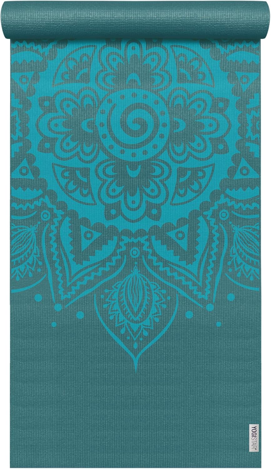 Yogistar Yogamatte yogimat® Basic - Art Collection - Spiral Mandala 183 x 61 x 0.4 cm, Graphit