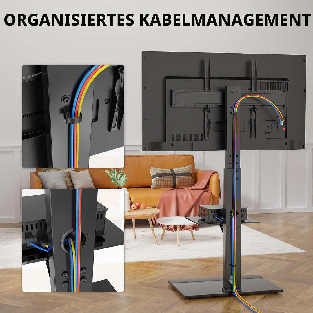 BONTEC TV Ständer für 30-70 Zoll LED OLED LCD Plasma Flach &amp; Curved Fernseher bis 40 kg, Höhenverste