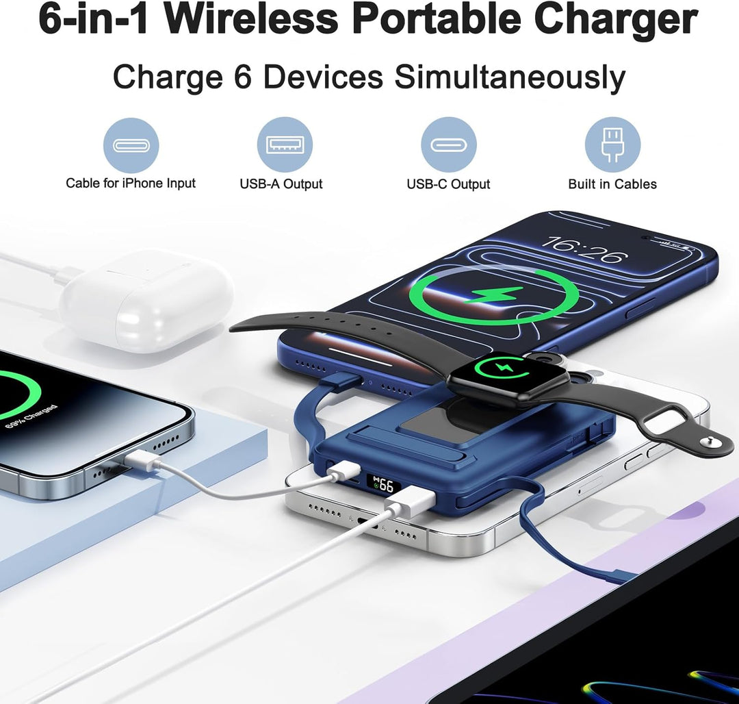 für Magsafe Powerbank, 10000mAh Magnetische Kabellose Power Bank für iPhone, 20W Schnelllade Externe