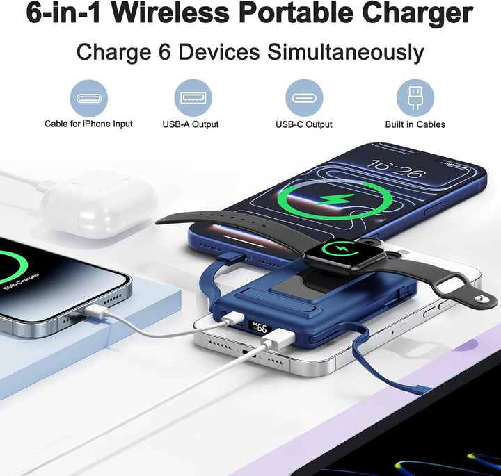 für Magsafe Powerbank, 10000mAh Magnetische Kabellose Power Bank für iPhone, 20W Schnelllade Externe