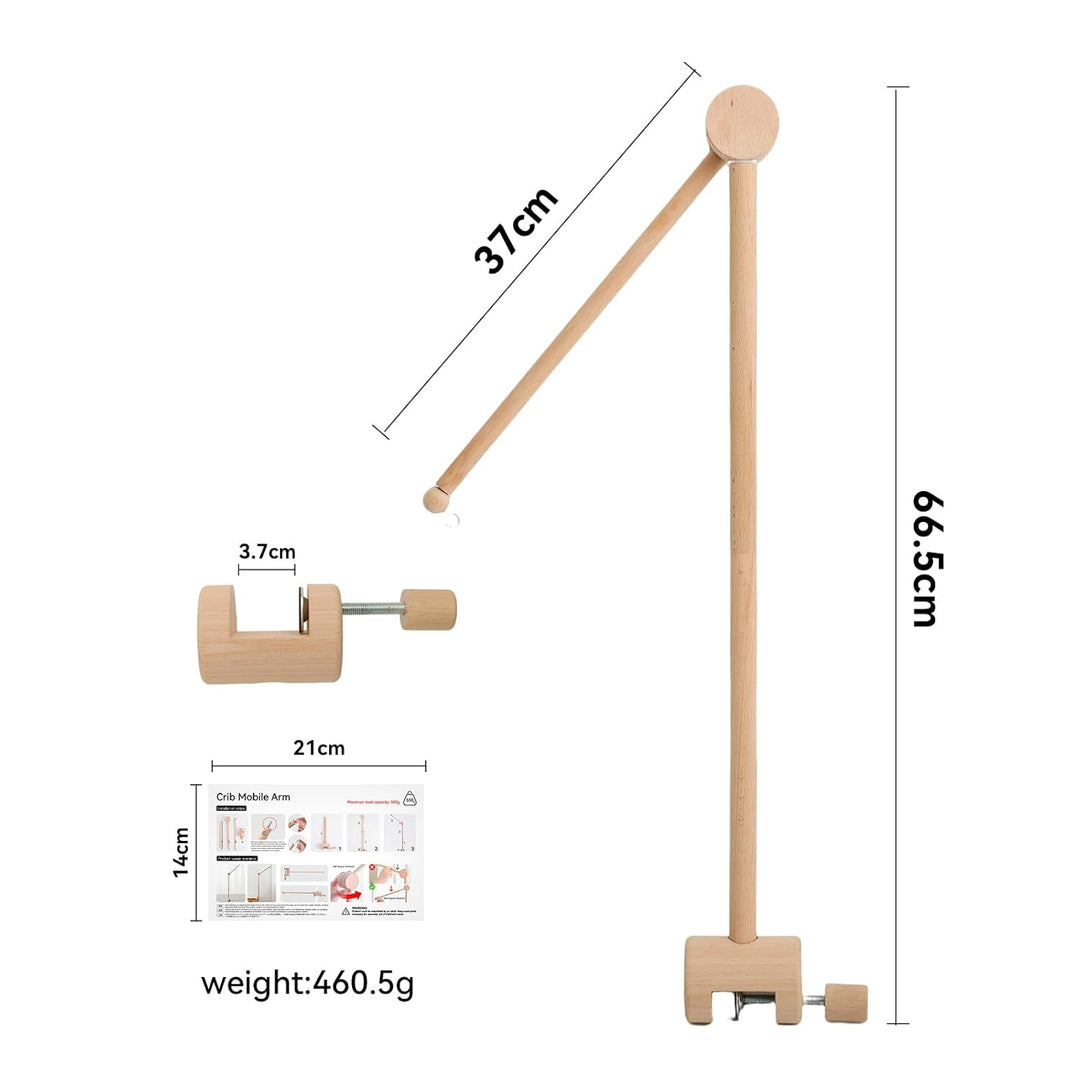let's make Mobile Verbesserte Version Halterung Holz für Babybet, Mobile Halterung für Babybett Zube