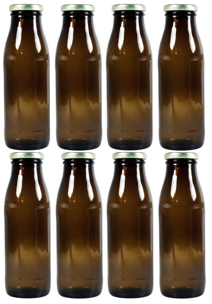 Viva-Haushaltswaren Gabriele Hesse e.K. Milchflaschen mit Schraubverschluss 8x 500ml, Saftflasche zu