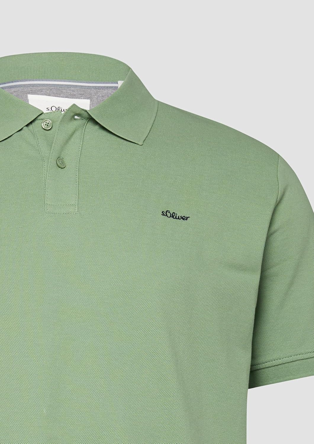 s.Oliver Poloshirt mit kleinem Label-Print Poloshirt aus Baumwollpiqué S 7253_salbeigrün, Poloshirt