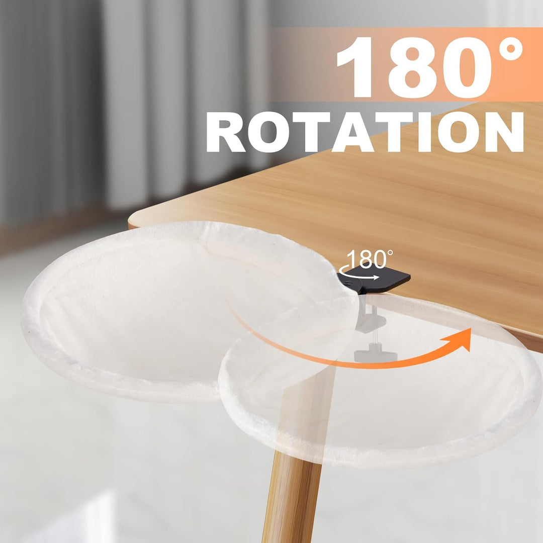Uross Katzenbett für Schreibtisch - 360° drehbar & höhenverstellbar, weiches Katzenhängematte mit 2