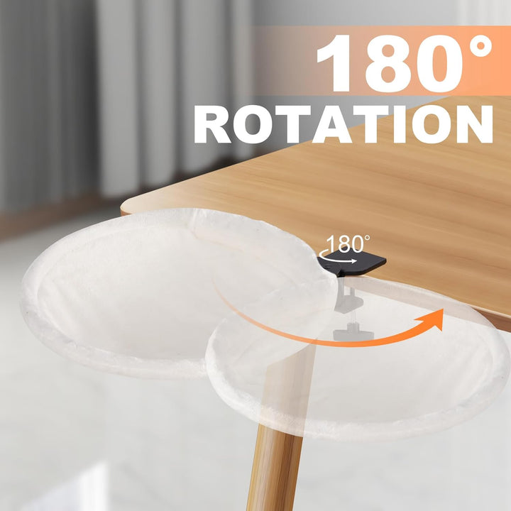 Uross Katzenbett für Schreibtisch - 360° drehbar & höhenverstellbar, weiches Katzenhängematte mit 2