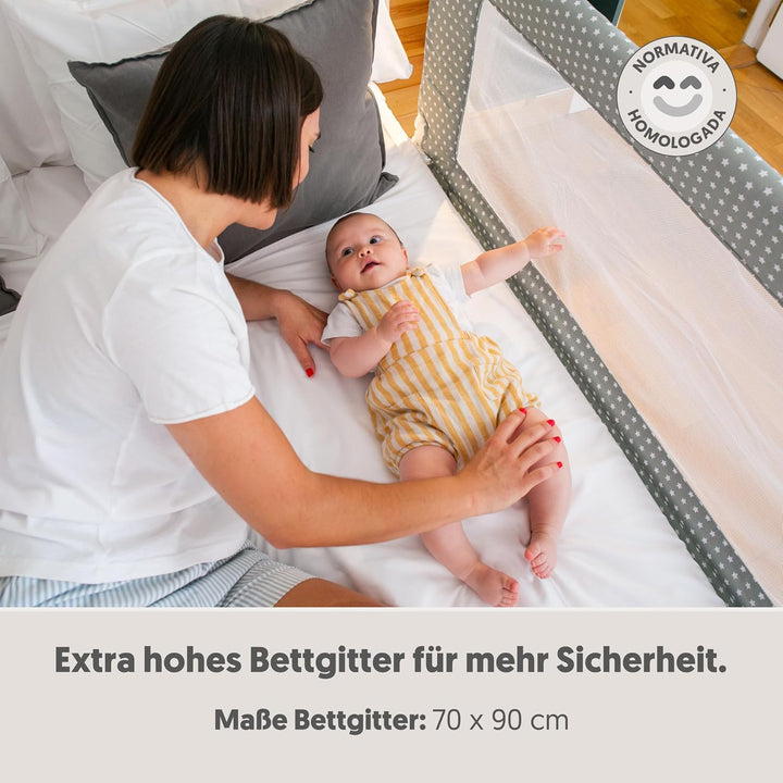Interbaby Bettgitter 90 für Babys und Kinder-Sternmodel, grau, 90 cm (Paquete de