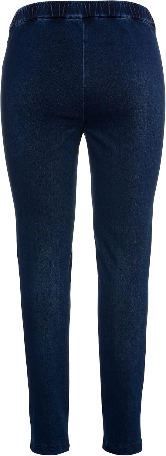 Ulla Popken Damen Jersey-Jeans Hosen, 33W / 32L Dunkelblau