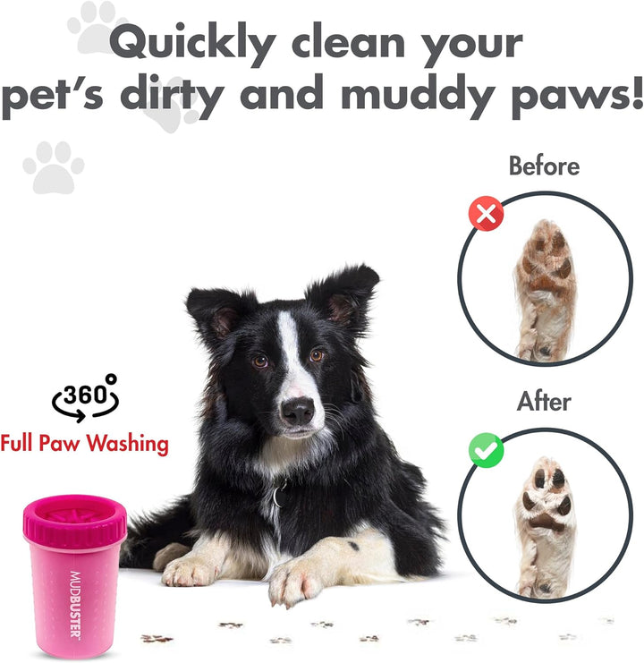 Dexas MudBuster tragbarer Hundepfotenreiniger, Grösse M, pink, PW710233 rose Medium, rose Medium