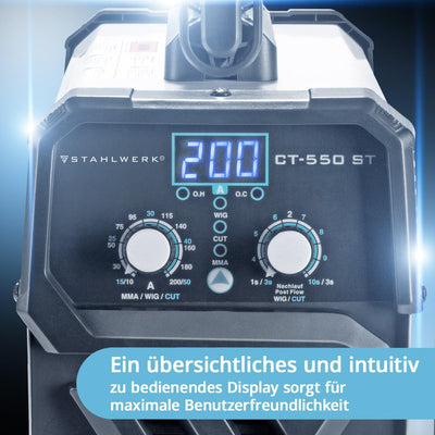 STAHLWERK CT550 ST - Vollausstattung - Set kompaktes WIG MMA Schweissgerät mit Plasmaschneider, bis