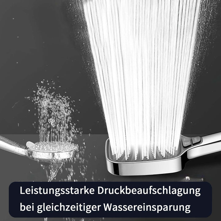 Duschkopf mit Schlauch 1.5m – Duschbrause mit 8 Strahlarten & Stoppfunktion –Duschköpfe Regendusche