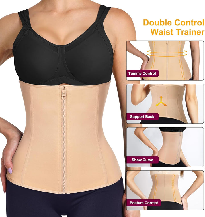KUMAYES Korsett Damen Waist Trainer Cincher Korsage Taillenformer Bauchweggürtel Corsage Shapewear D