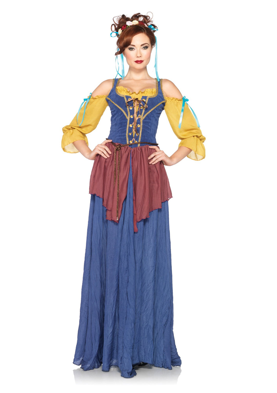 Leg Avenue 85165 - Tavernenmaid Kostüm, Grösse L, blau