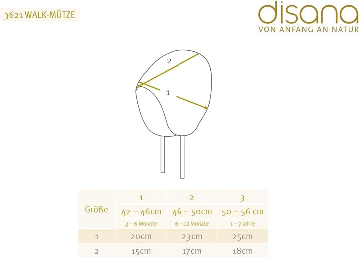 Disana Walk-MÜTZE, 100% Bio-Merinowolle GOTS, IVN Best – Futter: 100% Bio-Baumwolle | Besonders warm