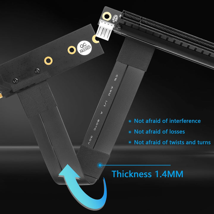 CERRXIAN M.2 NGFF auf PCI-e 16x Grafik-Riser-Karte, 90 Grad links M.2 NGFF-Schlüssel auf PCI-Express