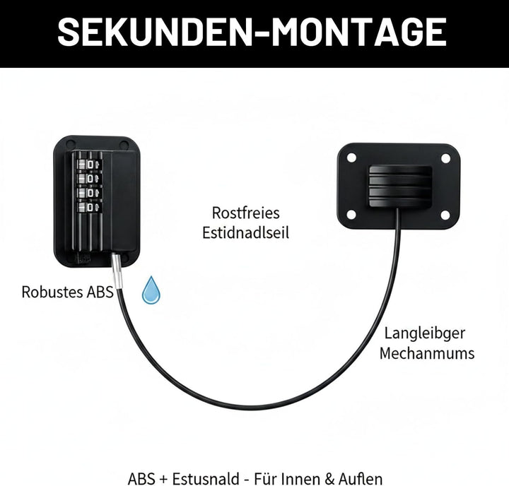 2 Stück Mülltonnenschloss Mülltonne Schloss - Sicherheitscode-Schloss für Mülltonnen 60-360L, ohne B
