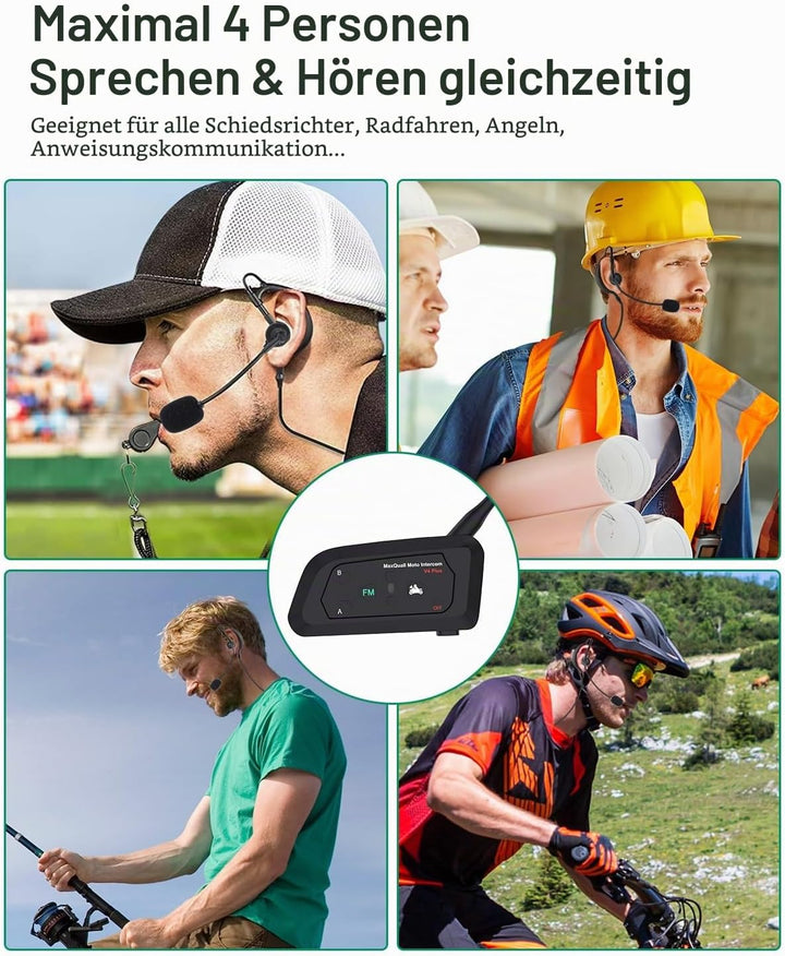 Schiedsrichter-Headset 3 Schiedsrichter sprechen gleichzeitig Fussball-Funk-Headsets Funk-Fussball-H