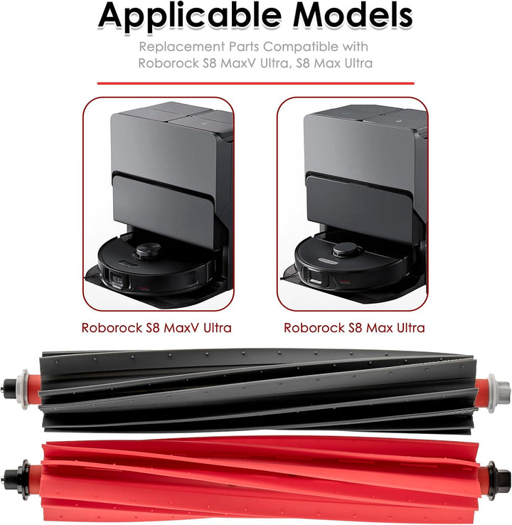 (2 Stück) S8 MaxV Ultra Rollenbürsten kompatibel mit Roborock S8 MaxV Ultra/ S8 Max Ultra/ Qrevo Mas