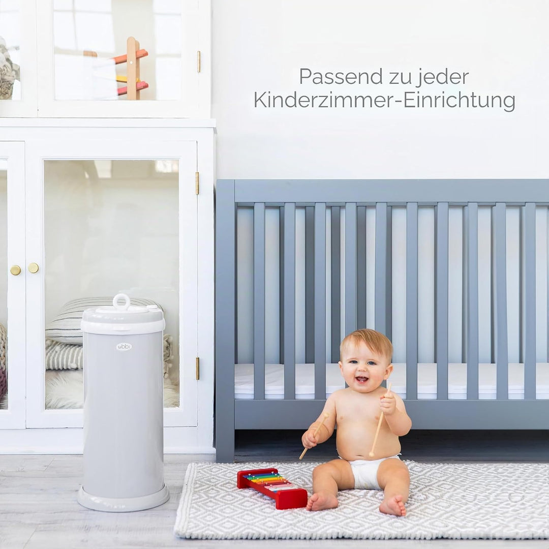 Ubbi Steel Diaper Pail, Odor Locking, No Special Bag Required, Award-Winning, Registry Must-Have, Gr
