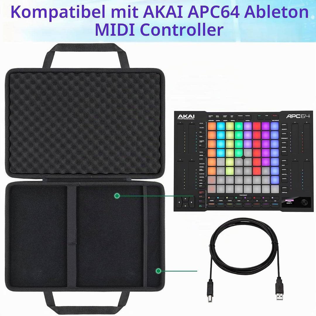 co2CREA Hart Reise Schutz Hülle Etui Tasche für Akai Professional APC64 Ableton MIDI Controller(Nur