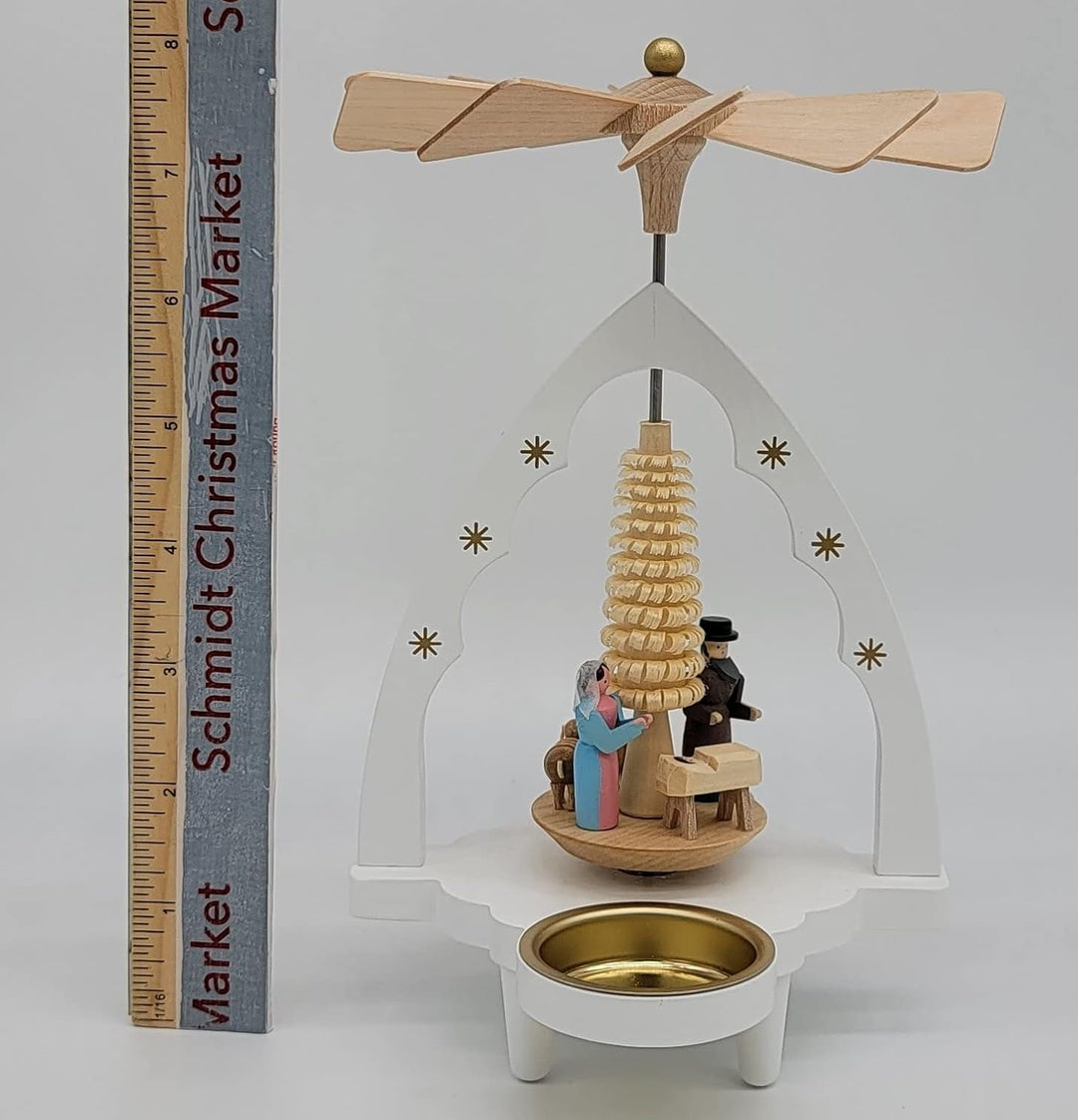 Weihnachtspyramide für Teelichte Erzgebirge Richard Glässer Seiffen Christi Geburt, 16386