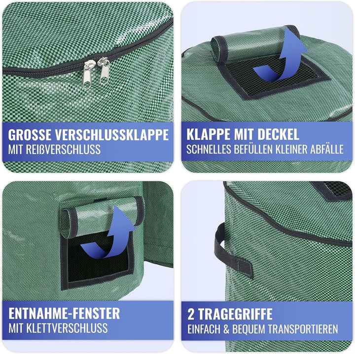 Maximex Komposter, 2er-Set, Sammelstelle für Bioabfälle, zum Herstellen von Humus, mit Klappfenster