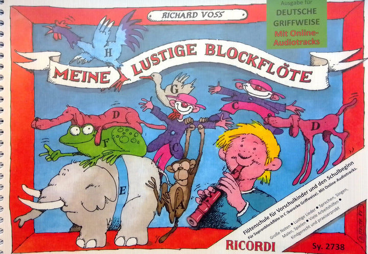 Meine lustige Blockflöte (deutsche Griffweise) Band 1 (mit ONLINE-AUDIO) - Flötenschule für Vorschul