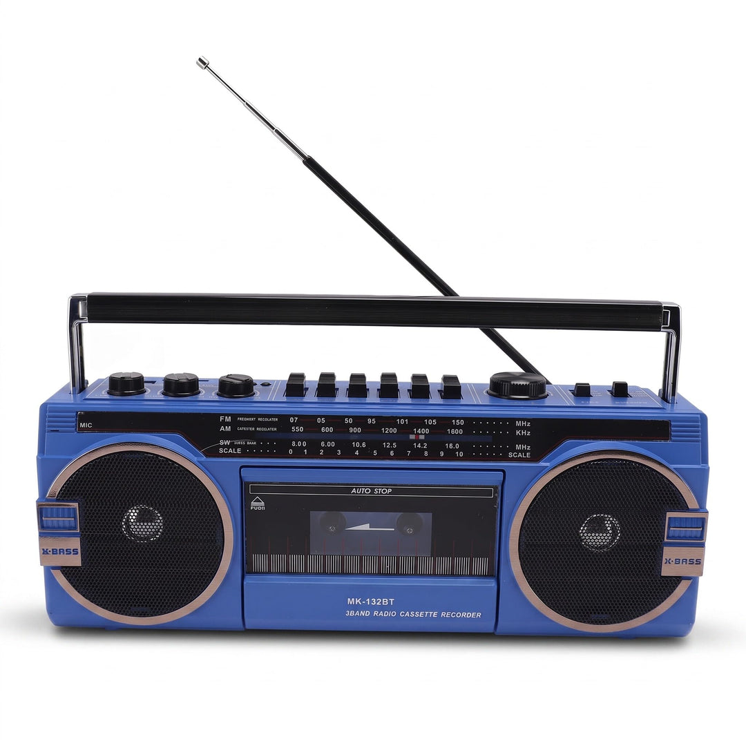 Kassetten Boombox, Retro Blueooth Boombox mit USB, SD und 3,5 Mm AUX Eingang, AM FM SW Kassettenspie