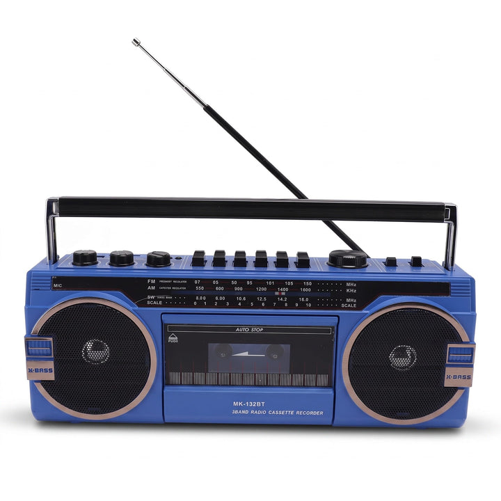 Kassetten Boombox, Retro Blueooth Boombox mit USB, SD und 3,5 Mm AUX Eingang, AM FM SW Kassettenspie