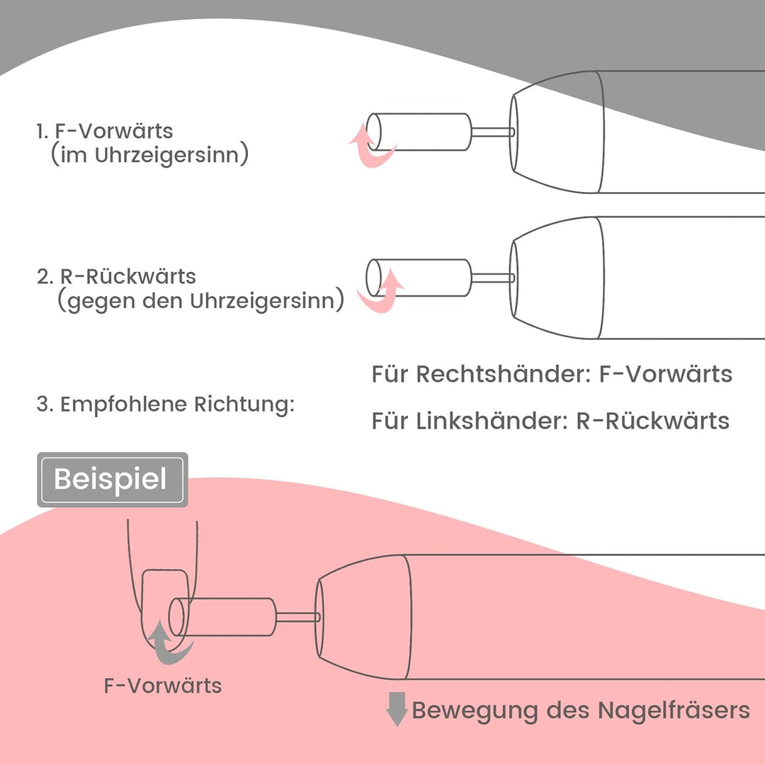 Elektrische Nagelfräser für Gelnägel, 35000 U/Min Wiederaufladbare Nagelfeile für Acrylnägel, Kallus