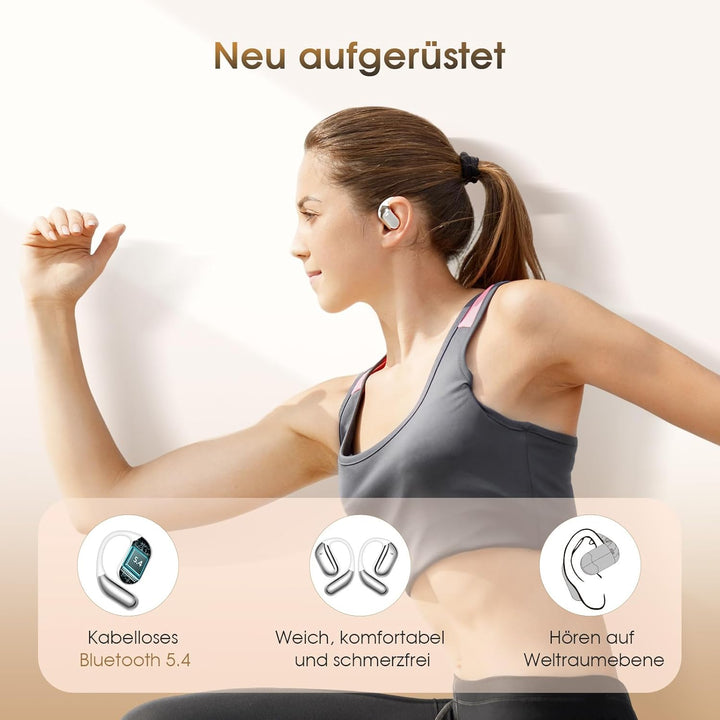 KI Übersetzer Kopfhörer - LCD-Touchscreen Kopfhörer Übersetzer mit 144 Sprachen,60Hrs Laufzeit, Blue