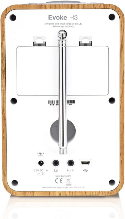 Pure Evoke H3 Digitalradio (DAB/DAB+/UKW/FM Radio, Bluetooth, Sleep-Timer, Weckfunktion, Countdown-T