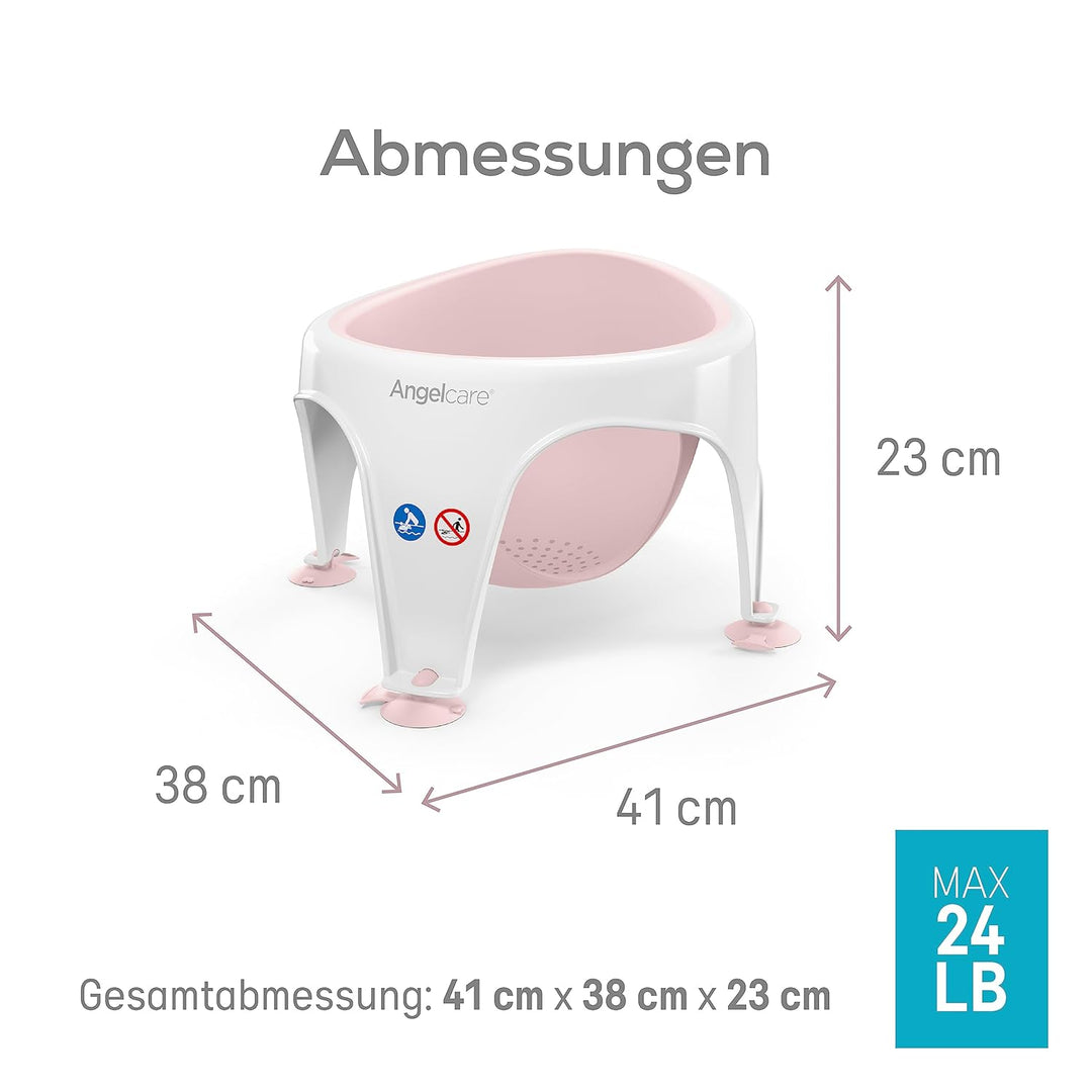 Angelcare ergonomischer Badering für die grosse Badewanne oder Dusche, Light Pink, angenehm weiche S