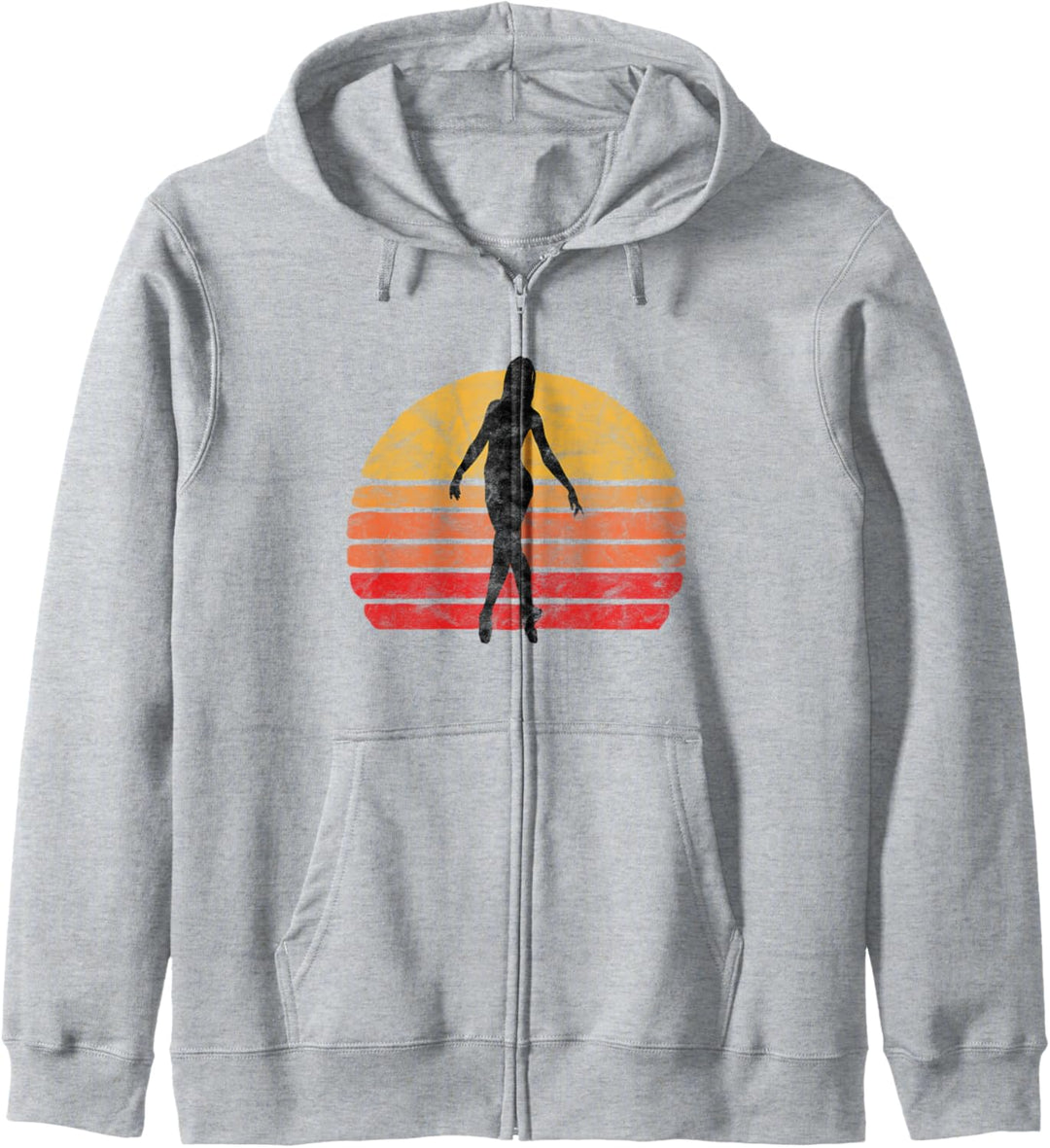 En Pointe Ballet Dancer Silhouette & Sun Vintage 80's Dance Kapuzenjacke