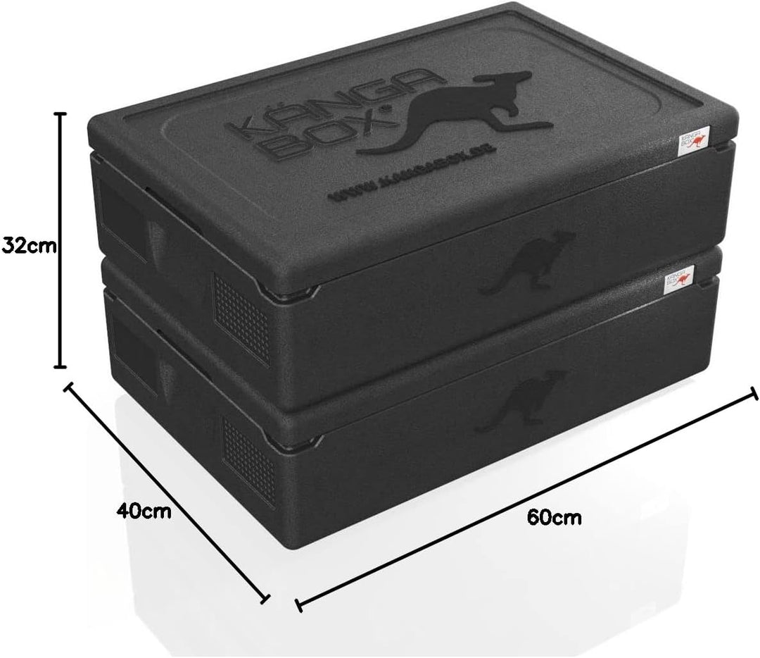 KÄNGABOX® Thermobox Expert GN 1/1 - Die Thermobox für Profis. 21-46 Liter EPP Isolierbox Schwarz 21