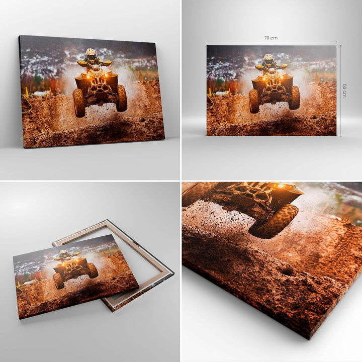 Bilder auf Leinwand Schlamm Schmutz Dakar Aktion Leinwandbild 70x50cm Wandbilder Dekoration Wohnzimm
