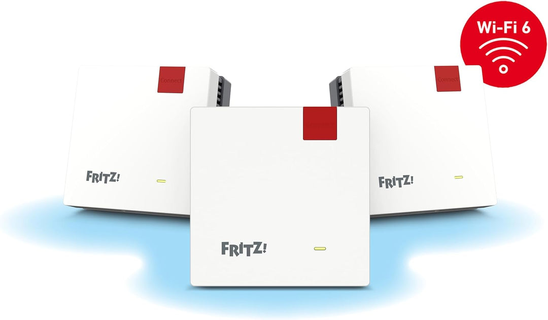 Fritz!Mesh Set 1600 3er-Set (3X Fritz!Repeater, ideal für Internetrouter oder Glasfasermodem (ONT),