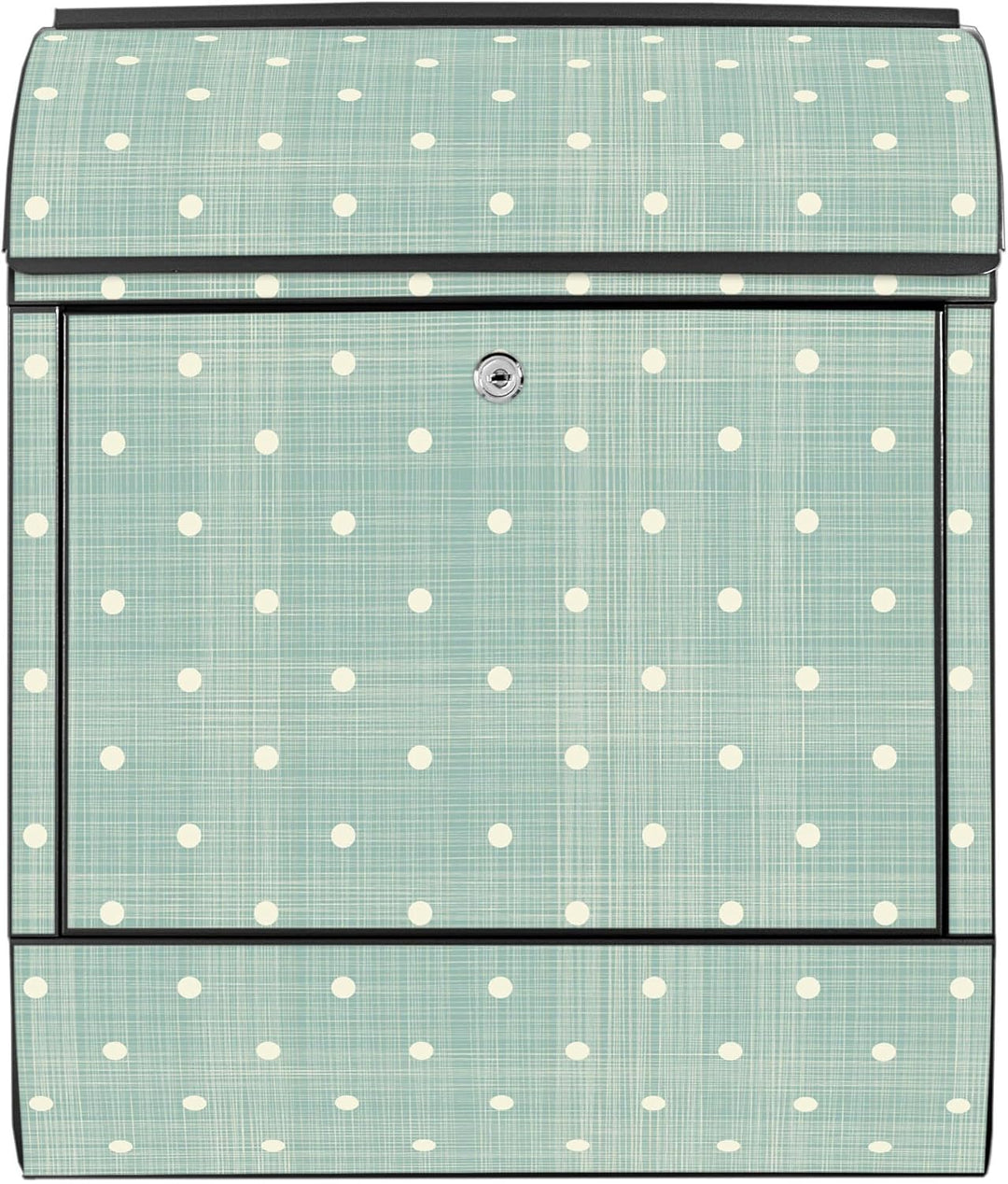 banjado® Design Briefkasten mit Motiv Punkte Lindgrün 39x47x14cm &amp; 2 Schlüssel - Briefkasten Stahl s