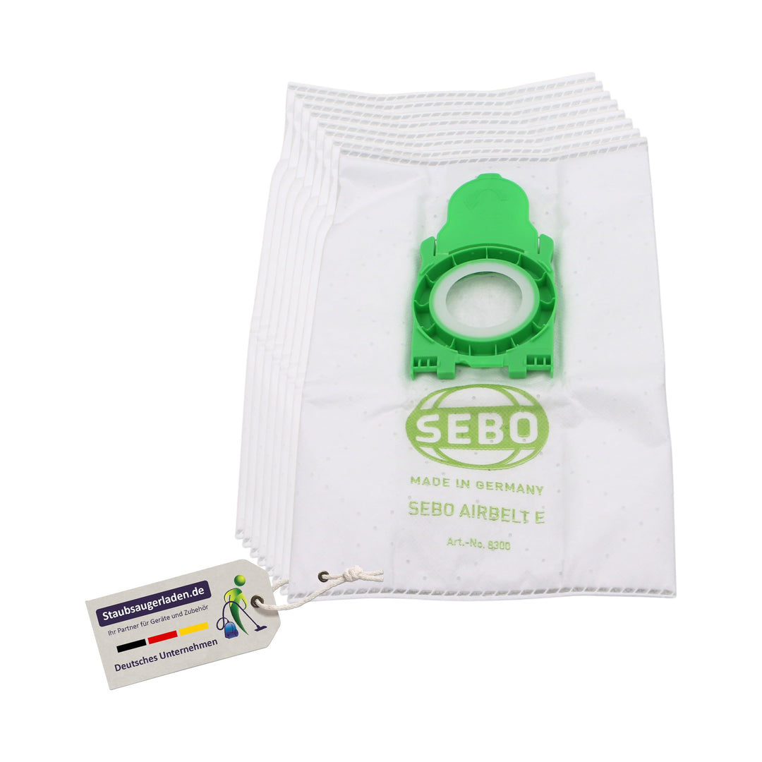 8 original Sebo Staubsaugerbeutel für Sebo Airbelt E1 und E3 alle Modelle (8300ER) E-serie, E-serie