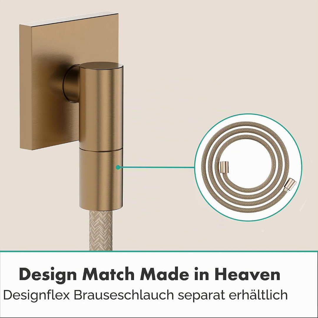 hansgrohe FixFit Fine E - Schlauchanschluss Dusche, universaler Wandanschluss mit Rückflussverhinder