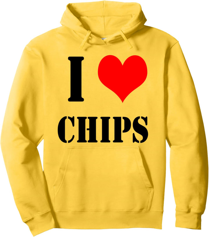 Ich liebe Kartoffelchips I Love Chips Pullover Hoodie