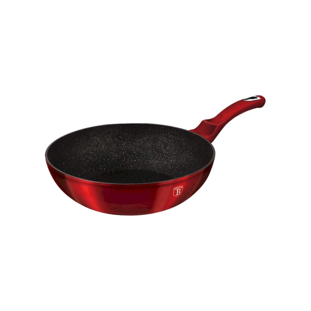 BERLINGER HAUS - Wok 30 cm, 3-lagige Granit-Marmor-Beschichtung, ergonomischer Soft-Touch-Griff mit
