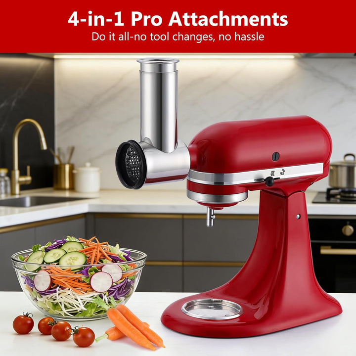 Edelstahl-Schneidmaschine und Käse-Schneider-Zubehör für Kitchenaid-Vertikaler Mixer - Gemüse-Schnei