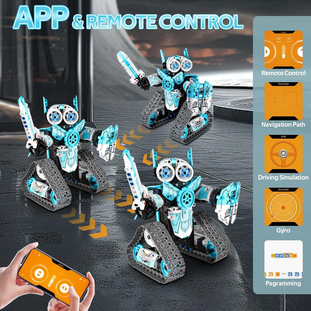 JOYTREKY Roboter Spielzeug Technik ab 5 6 7 8 9 10 11 12+ Jahre Jungen, 3 in 1 Roboter Kinder App-Fe