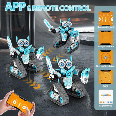 JOYTREKY Roboter Spielzeug Technik ab 5 6 7 8 9 10 11 12+ Jahre Jungen, 3 in 1 Roboter Kinder App-Fe