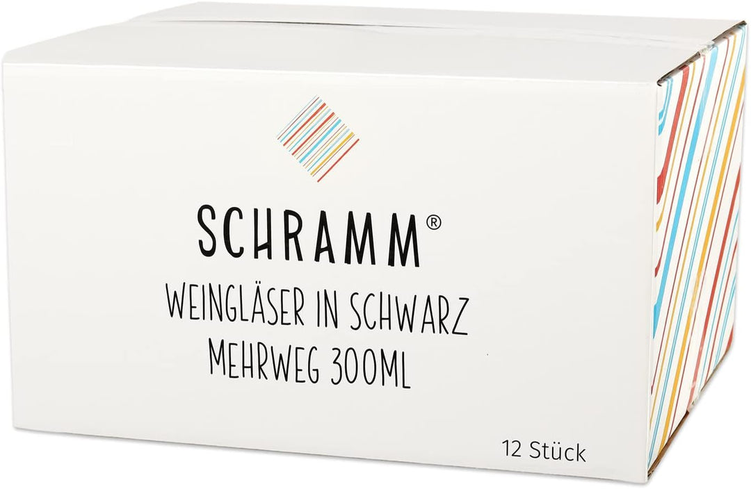 Schramm® Mehrweg Weingläser in schwarz wählbar 6, 12, 24 oder 48 Stück Champagner Glas Sektflöten Se
