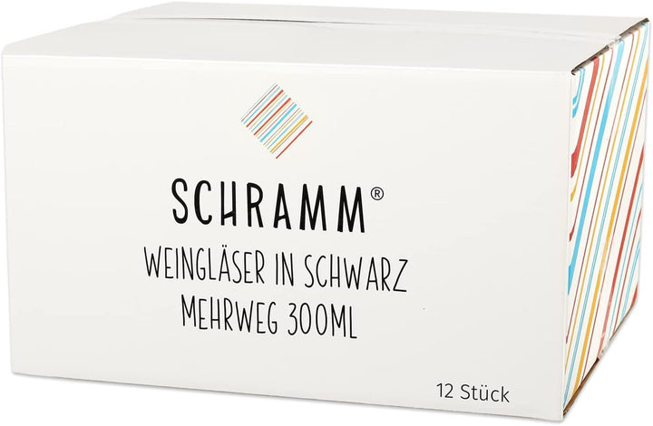 Schramm® Mehrweg Weingläser in schwarz wählbar 6, 12, 24 oder 48 Stück Champagner Glas Sektflöten Se