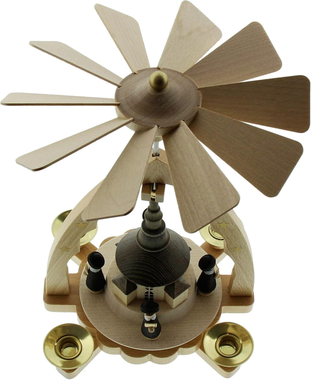 Richard Glässer Seiffen Weihnachtspyramide, Natur, 18 cm hoch