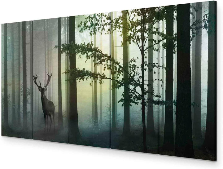 murando - Bilder Wald 150x60 cm Vlies Leinwandbild 5 tlg Kunstdruck modern Wandbilder XXL Wanddekora